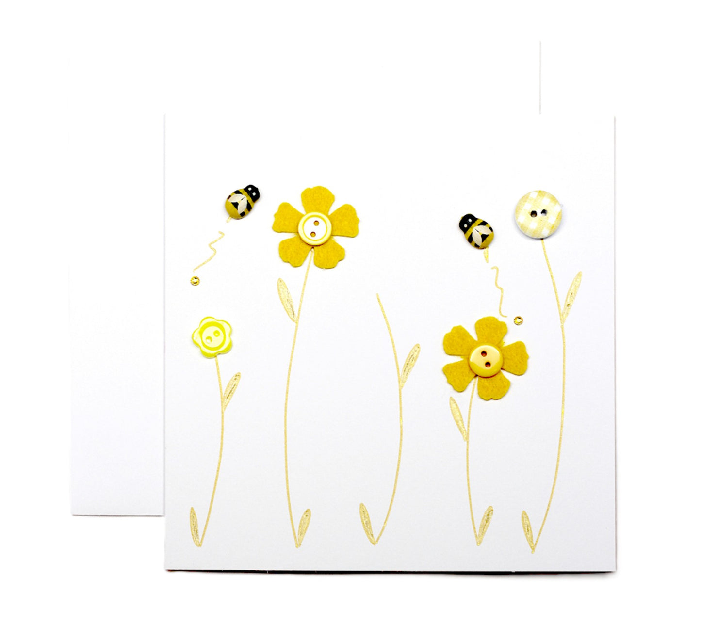 Vivienne Handmade Cards 5 Stem Sunshine Yellow