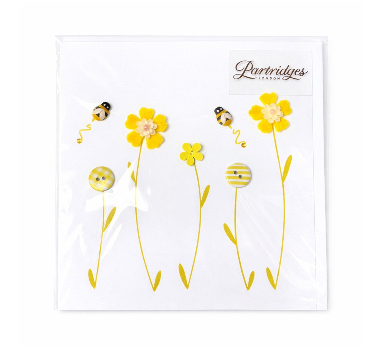 Vivienne Handmade Cards 5 Stem Sunshine Yellow