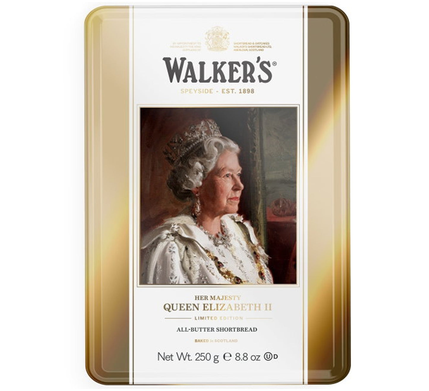 Walker's 100 Years of Monarchy & Democracy Shortbread Tin 250g