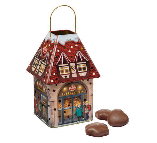 Wicklein Lebkuchen Festive Tin with German Gingerbread Cookies 250g