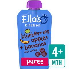 Ella's Kitchen Blueberries, Apples, Bananas Organic Puree Pouch, 4 mths+ 