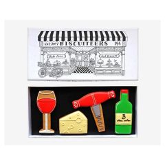 Biscuiteers Cheese and Wine Letterbox Biscuits