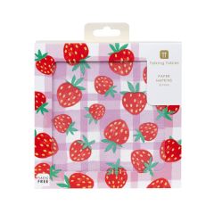 Talking Tables Mellow Strawberry Lilac Gingham Paper Napkins 20's