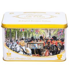Trooping The Colour Queen Elizabeth II Tea Tin (40's)